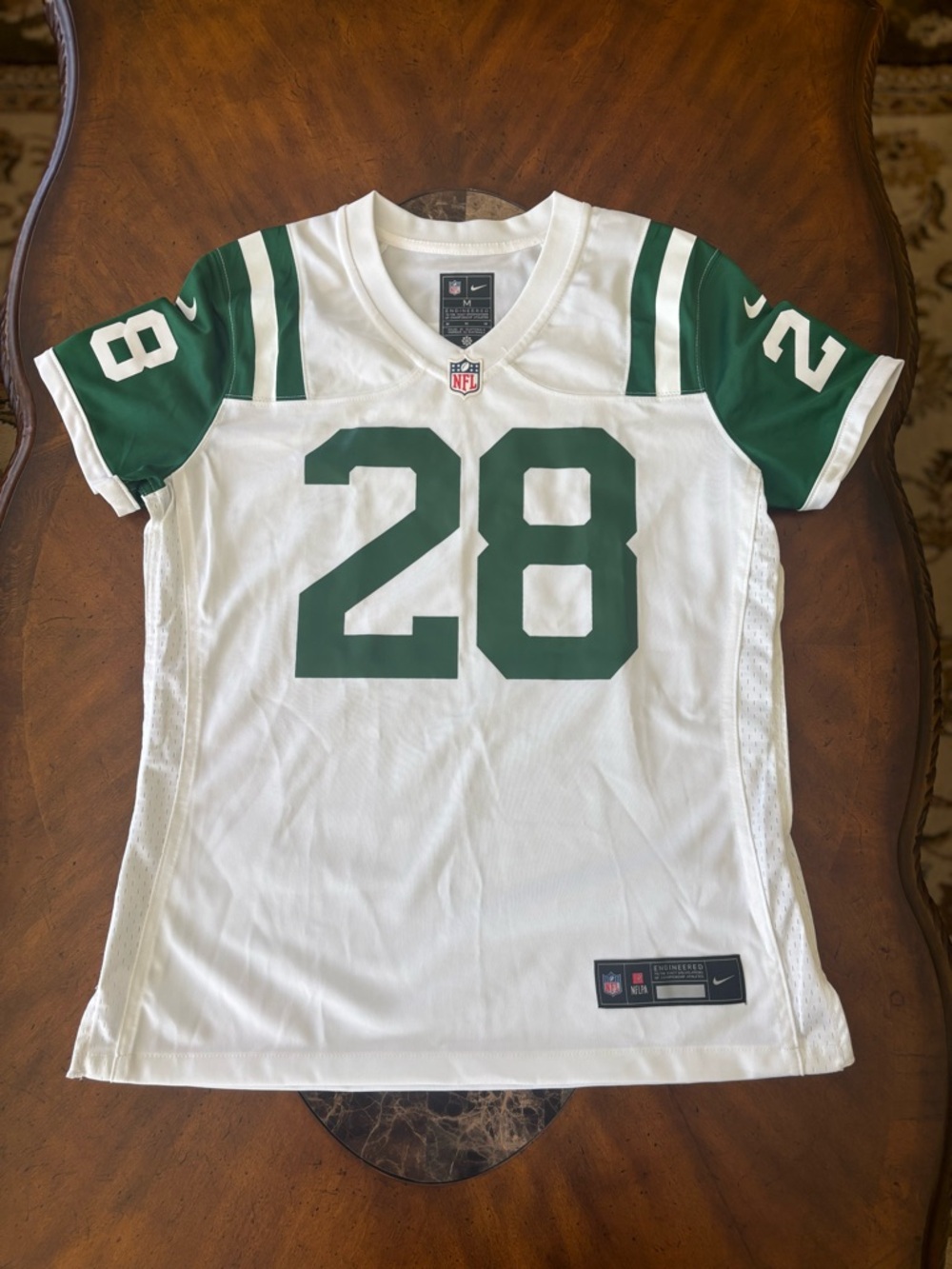 New York Jets Hall Of Famer Curtis Martin white jersey, Women’s Size Medium